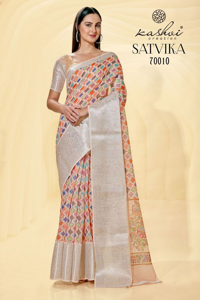 Satvika By Kashvi Printed Sarees Catalog
